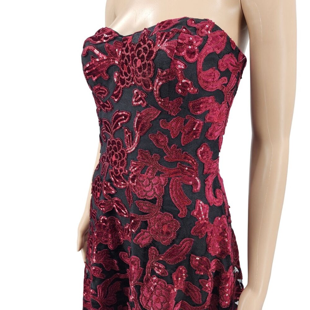 Sequin Embroidered Strapless Midi Dress By Dress The Population  Small